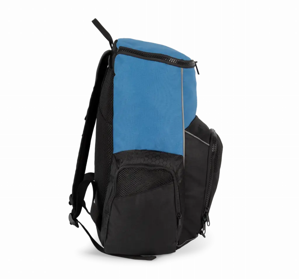 PS_KI0176-S_LIGHTROYALBLUE-BLACK - Hidalgo Gerecycleerde en sportrugzak met vak voor spulletjes, light royal blue / black — productfoto 6