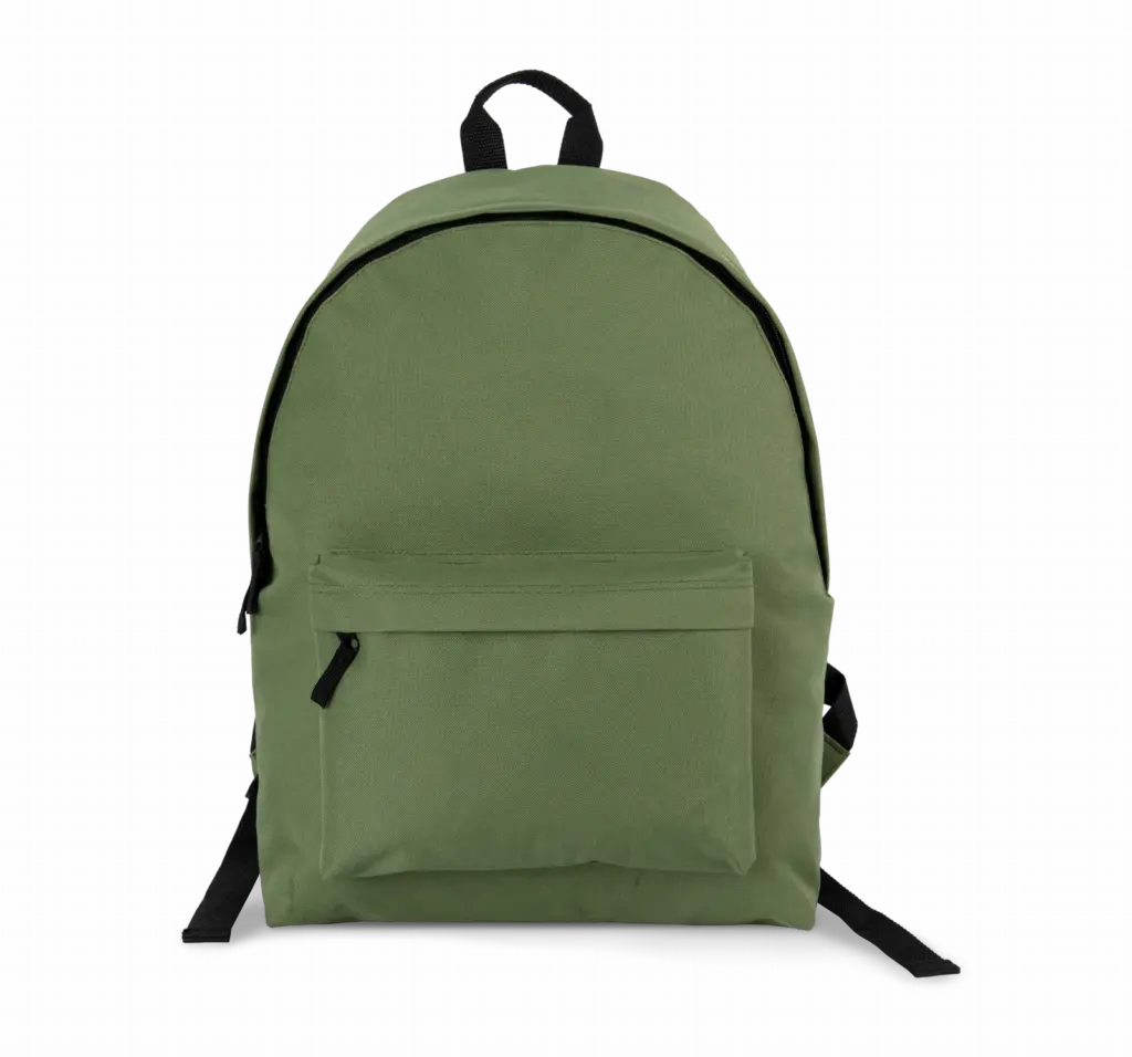 Gerecycleerde casual rugzak met zak op de voorkant, matcha green — productfoto 3