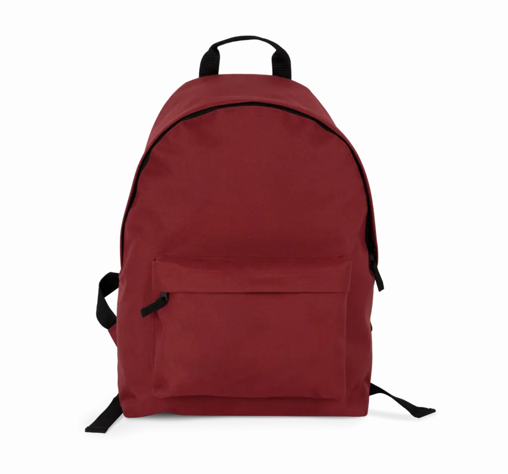 Gerecycleerde casual rugzak met zak op de voorkant, red safran — productfoto 5