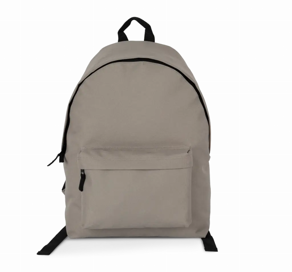 Gerecycleerde casual rugzak met zak op de voorkant, taupe — productfoto 6