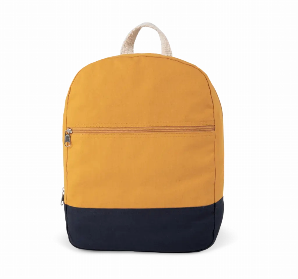 PS_KI0185_CUMINYELLOW-NAVY - Hidalgo Essentiële rugzak in katoen, cumin yellow / navy — productfoto 4