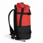 PS_KI0187-S_RED-BLACK - Hidalgo Waterdichte rugzak met drukriemen, red / black — productfoto 6