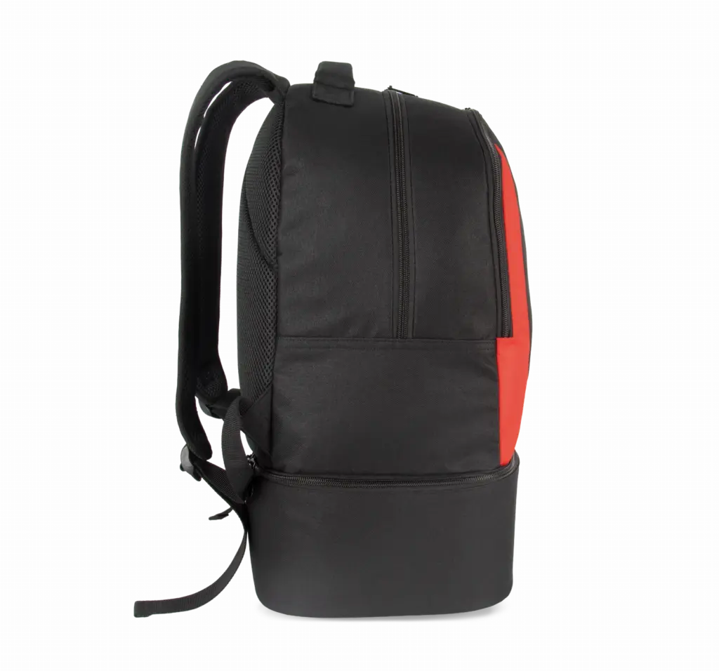 PS_KI0192-S_BLACK-RED - Hidalgo Rugzak voor teamsport met stevige bodem, black / red — productfoto 3
