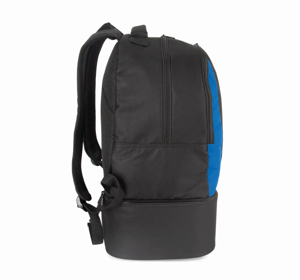 PS_KI0192-S_BLACK-ROYALBLUE - Hidalgo Rugzak voor teamsport met stevige bodem, black / royal blue — productfoto 4