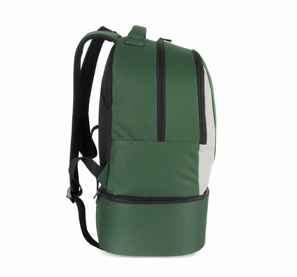 PS_KI0192-S_FORESTGREEN-LIGHTGREY - Hidalgo Rugzak voor teamsport met stevige bodem, forest green / light grey — productfoto 6