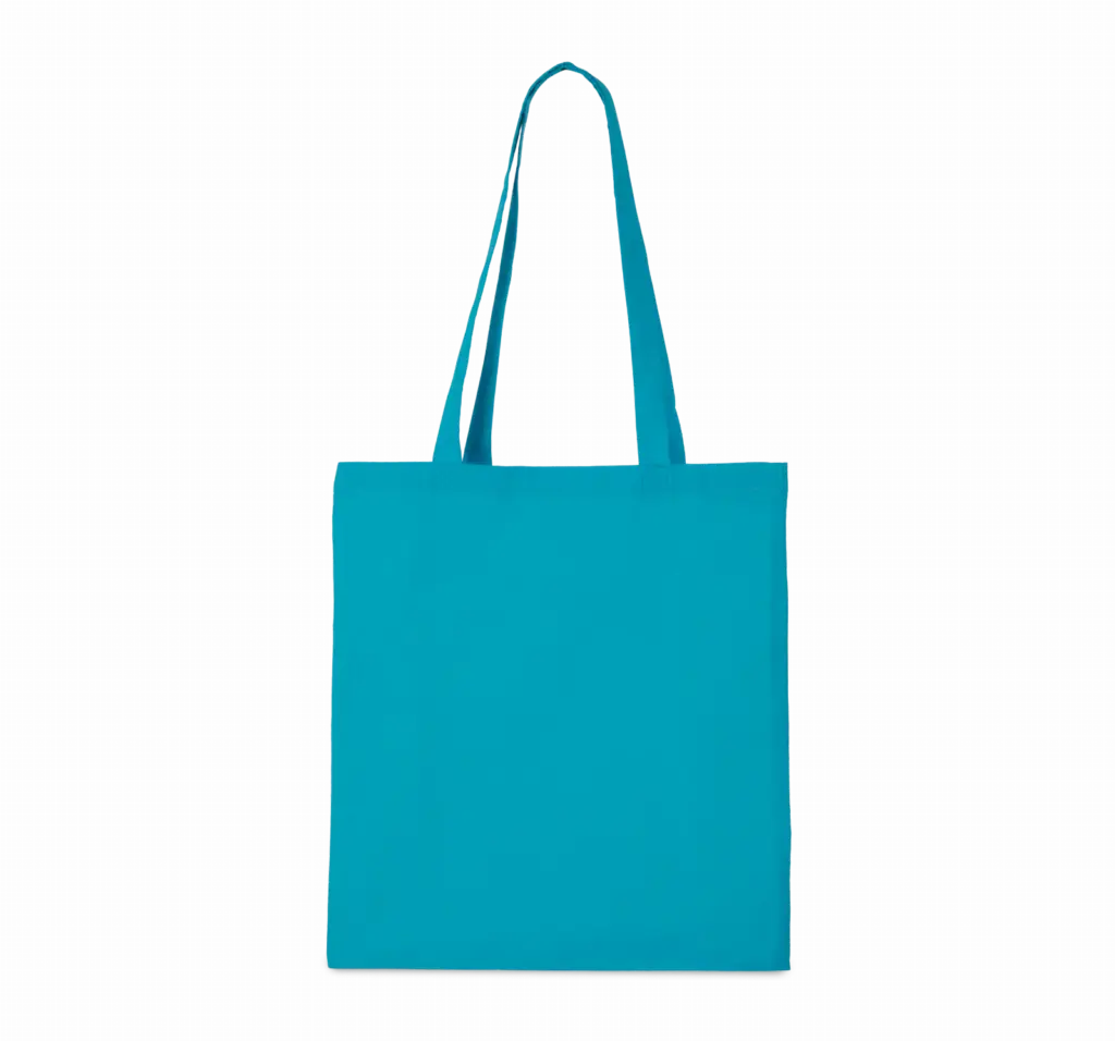 Shopper met lange hengsels, bright turquoise — productfoto 6