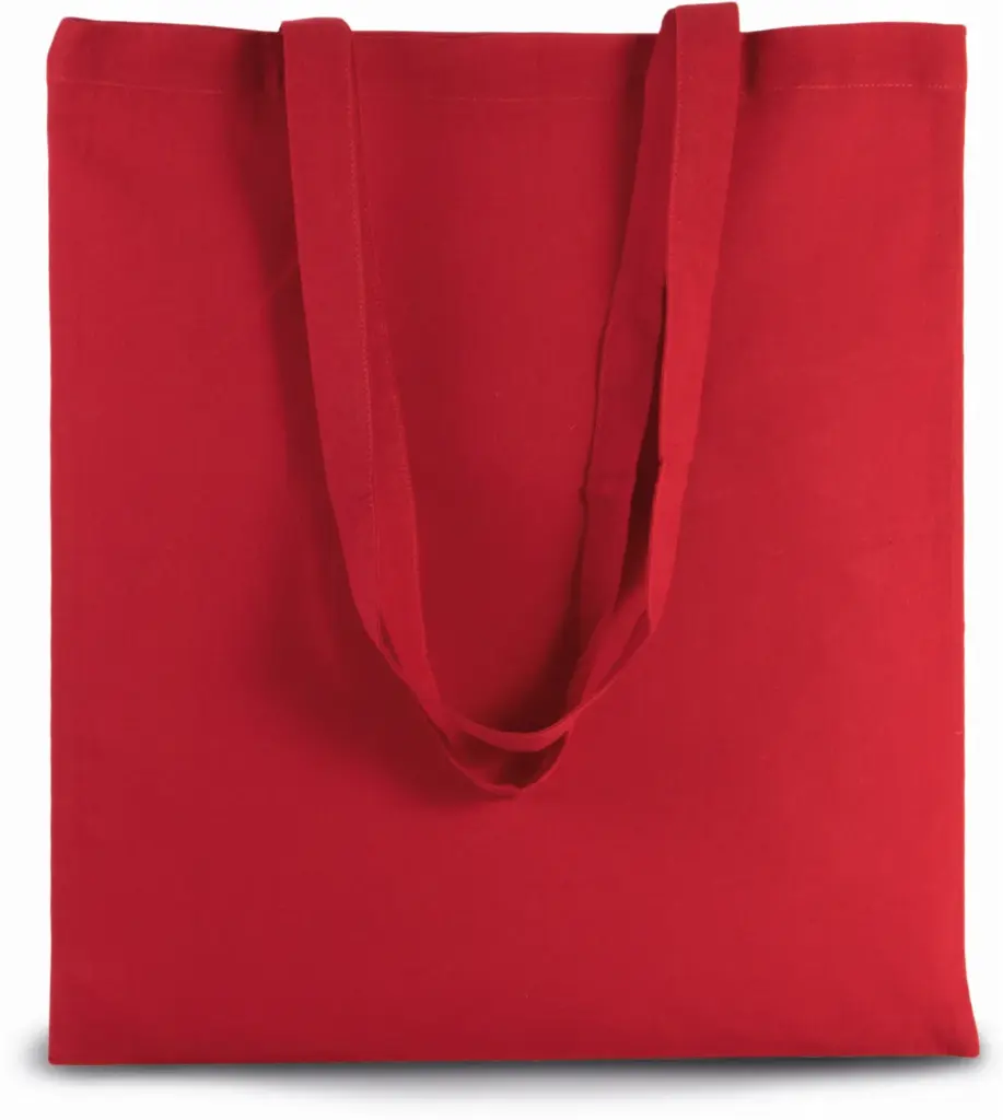 Shopper met lange hengsels, cherry red — productfoto 9