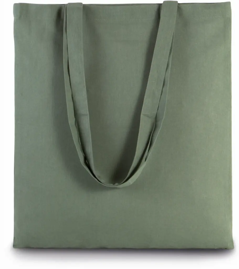 Shopper met lange hengsels, dusty light green — productfoto 18