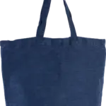 Grote tas van jute/katoen met binnenvoering, washed midnight blue — productfoto 3