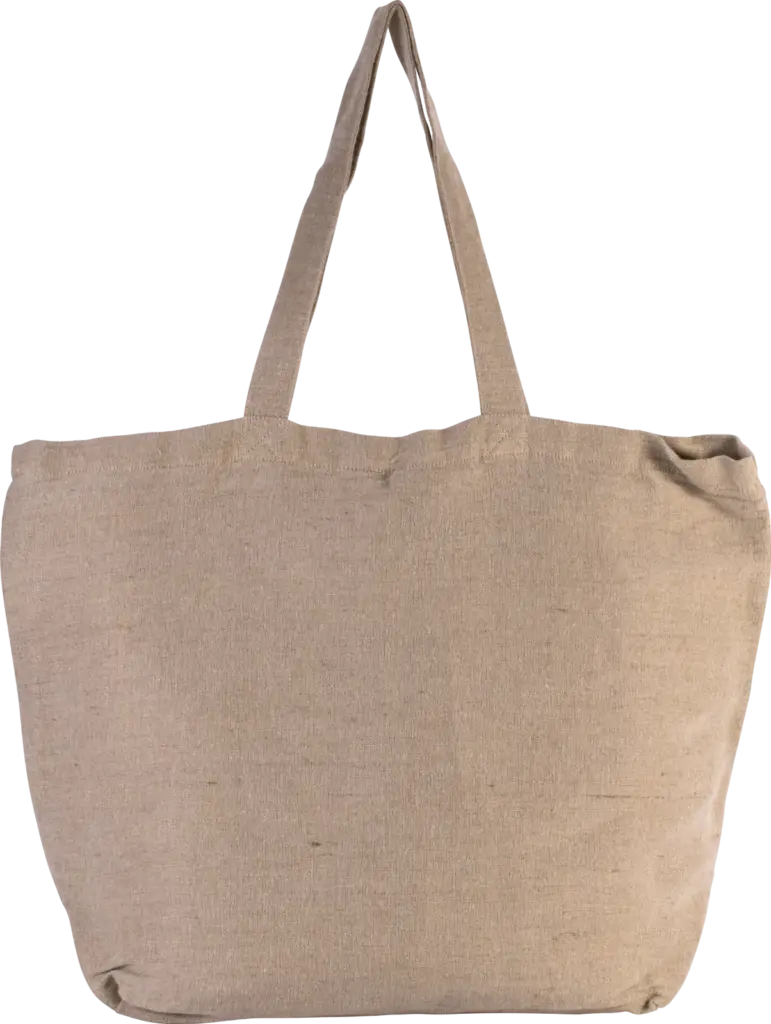 Grote tas van jute/katoen met binnenvoering, washed natural — productfoto 4