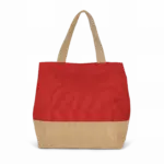 Shopper van jute- & katoencanvas, arandano red / natural — productfoto 13