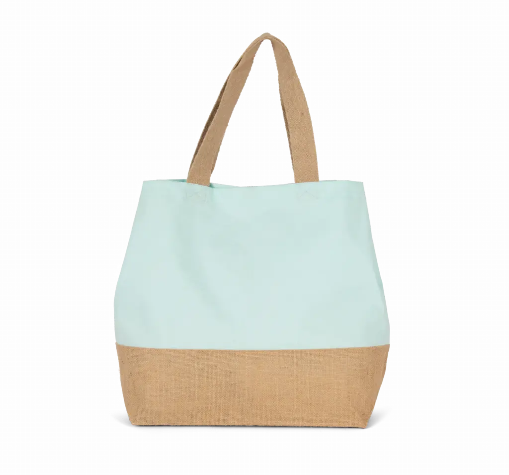 PS_KI0235_ICEMINT-NATURAL - Katoenendraagtassen Shopper van jute- & katoencanvas, ice mint / natural — productfoto 16