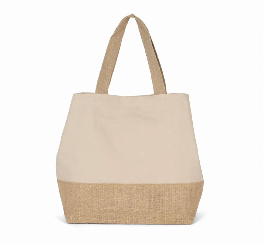 PS_KI0235_LIGHTSAND-NATURAL - Katoenendraagtassen Shopper van jute- & katoencanvas, light sand / natural — productfoto 17
