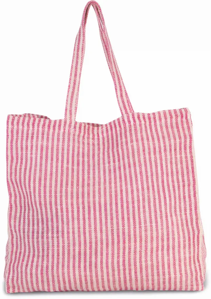 Gestreepte shopper van juco
