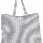 Gestreepte shopper van juco, iris blue / natural — productfoto 5