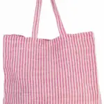 Gestreepte shopper van juco, magenta / natural — productfoto 8