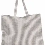 Gestreepte shopper van juco, steel grey / natural — productfoto 7