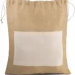 Tas van jutecanvas met koordjes, natural / gold — productfoto 5