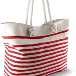 Strandtas, natural / red — productfoto 3