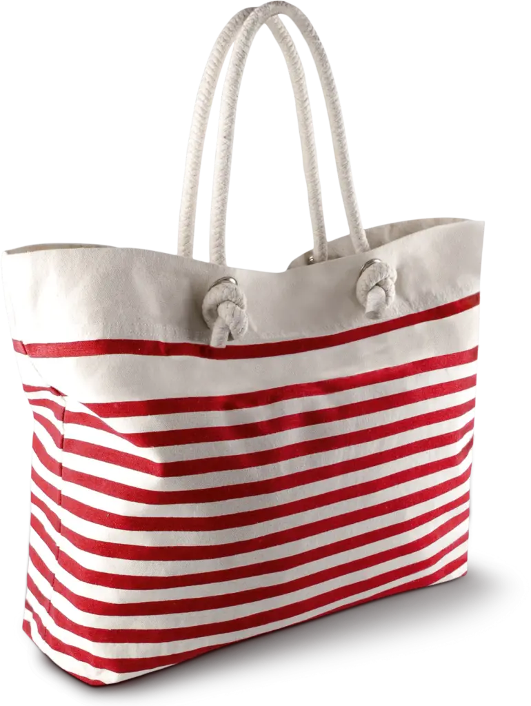 Strandtas, natural / red — productfoto 3