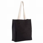 Shopper met plooi, black — productfoto 2