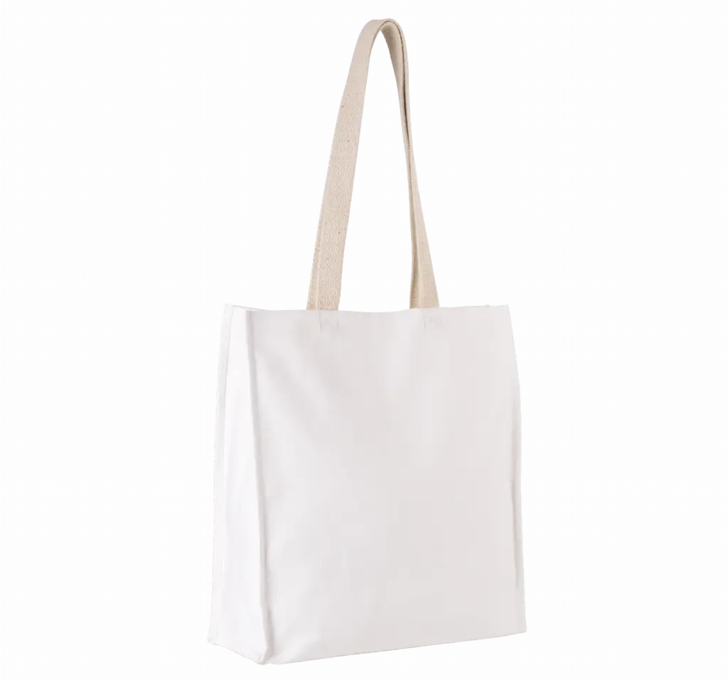 PS_KI0251_WHITE - Katoenendraagtassen Shopper met plooi, white — productfoto 4
