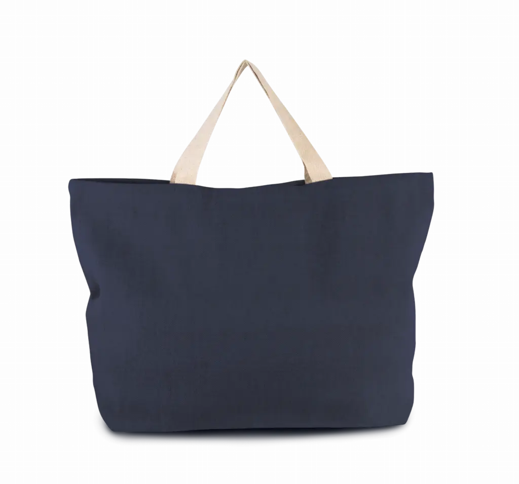 Grote, rustieke shopper/reistas, navy — productfoto 5