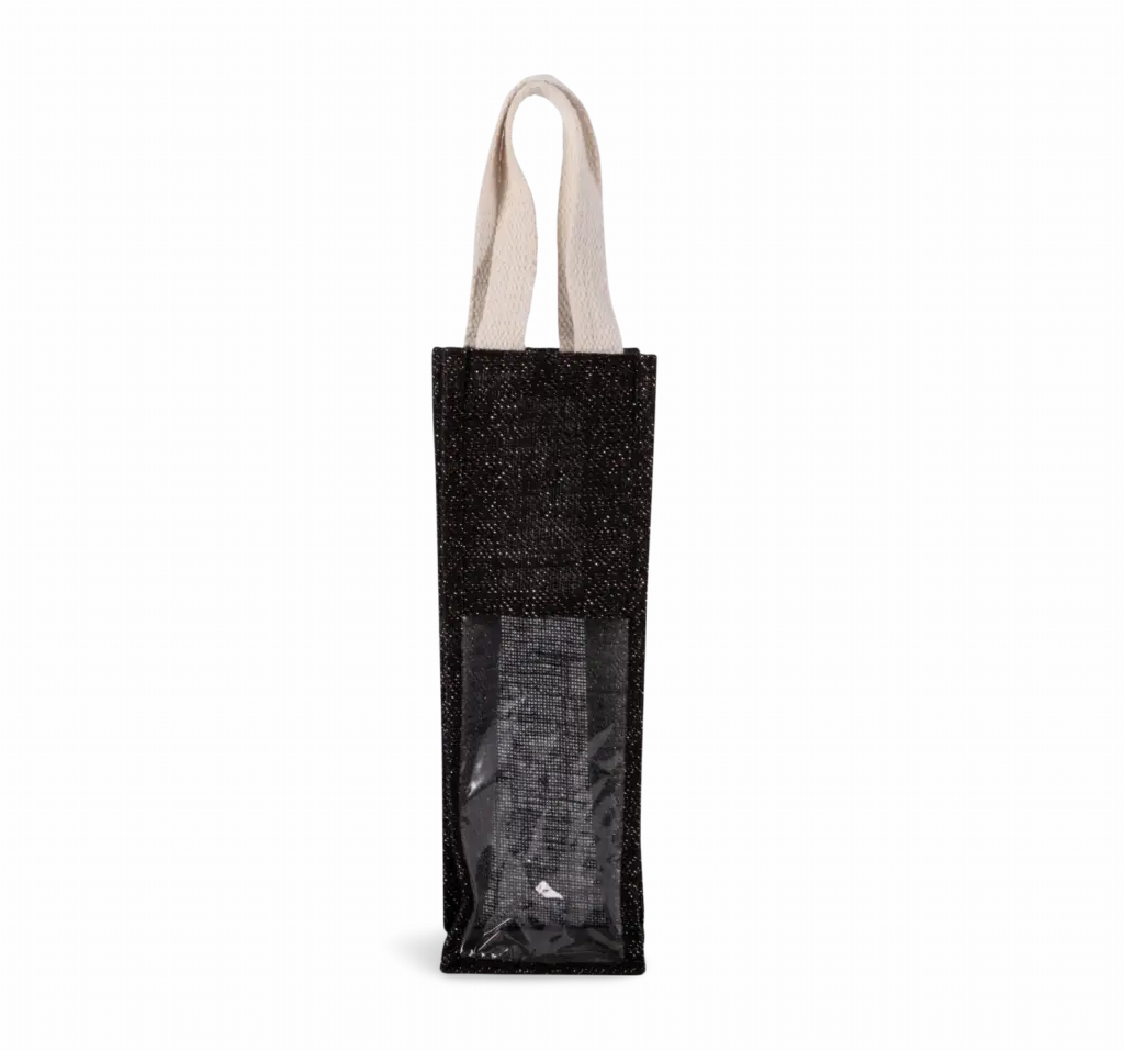 Flessentas van jute, black / silver — productfoto 6
