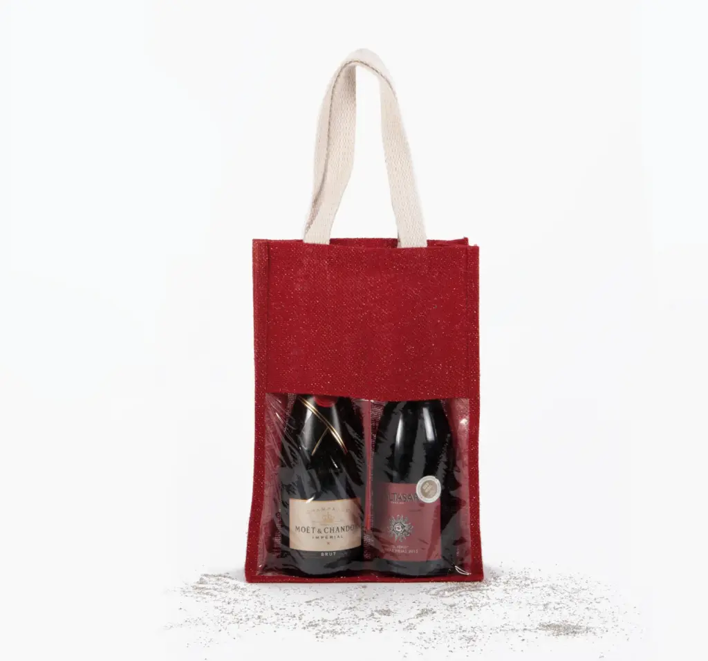 Jute 2-Bottle Bag KI0268 Printed Window One-size — product photo 6