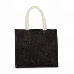 Shopper van jutecanvas - middelgroot model, black / silver — productfoto 12