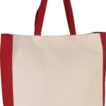 Tweekleurige shopper, natural / red — productfoto 4
