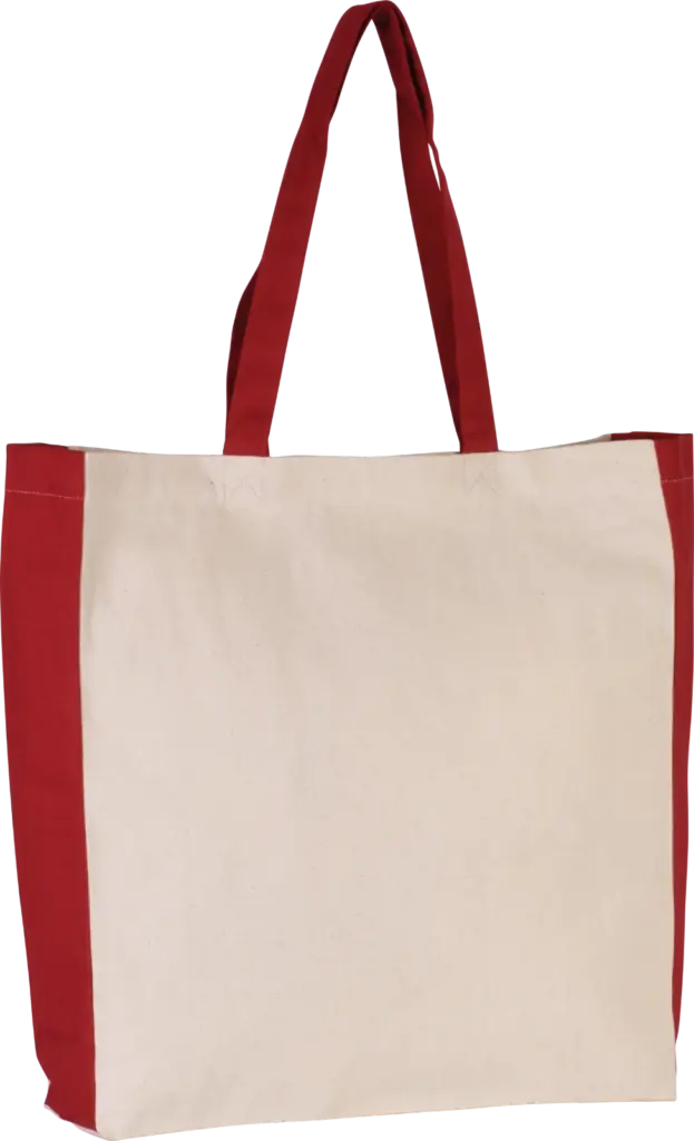PS_KI0275_NATURAL-RED - Katoenendraagtassen Tweekleurige shopper, natural / red — productfoto 4
