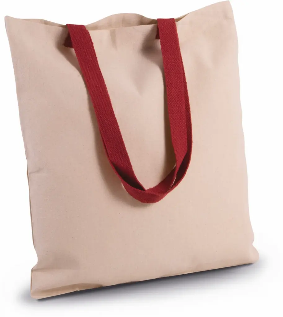 Platte shopper van canvas met contrasterend hengsel — productfoto 2