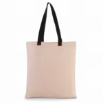 Platte shopper van canvas met contrasterend hengsel, natural / black — productfoto 3
