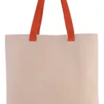 Platte shopper van canvas met contrasterend hengsel, natural / spicy orange — productfoto 11