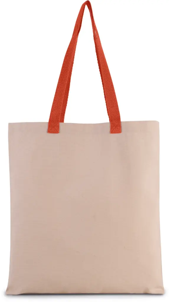 Platte shopper van canvas met contrasterend hengsel, natural / spicy orange — productfoto 11