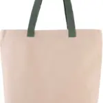 KI0278_2021 - Katoenendraagtassen Shopper met plooi en contrasterend hengsel