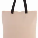 Shopper met plooi en contrasterend hengsel, natural / black — productfoto 3