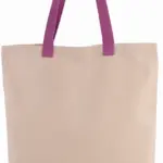 PS_KI0278_NATURAL-RADIANTORCHID - Katoenendraagtassen Shopper met plooi en contrasterend hengsel, natural / radiant orchid — productfoto 10