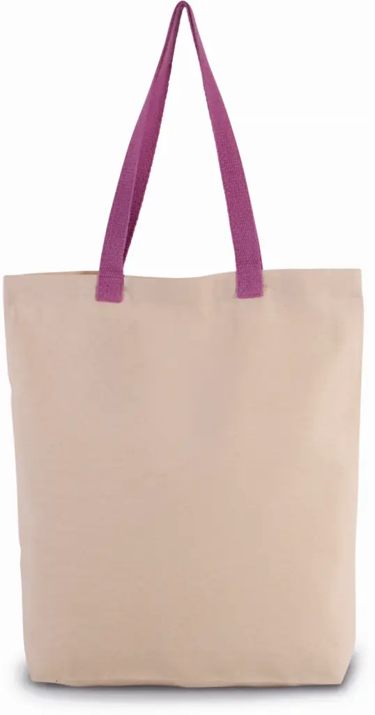 PS_KI0278_NATURAL-RADIANTORCHID - Katoenendraagtassen Shopper met plooi en contrasterend hengsel, natural / radiant orchid — productfoto 10