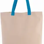 PS_KI0278_NATURAL-SURFBLUE - Katoenendraagtassen Shopper met plooi en contrasterend hengsel, natural / surf blue — productfoto 13