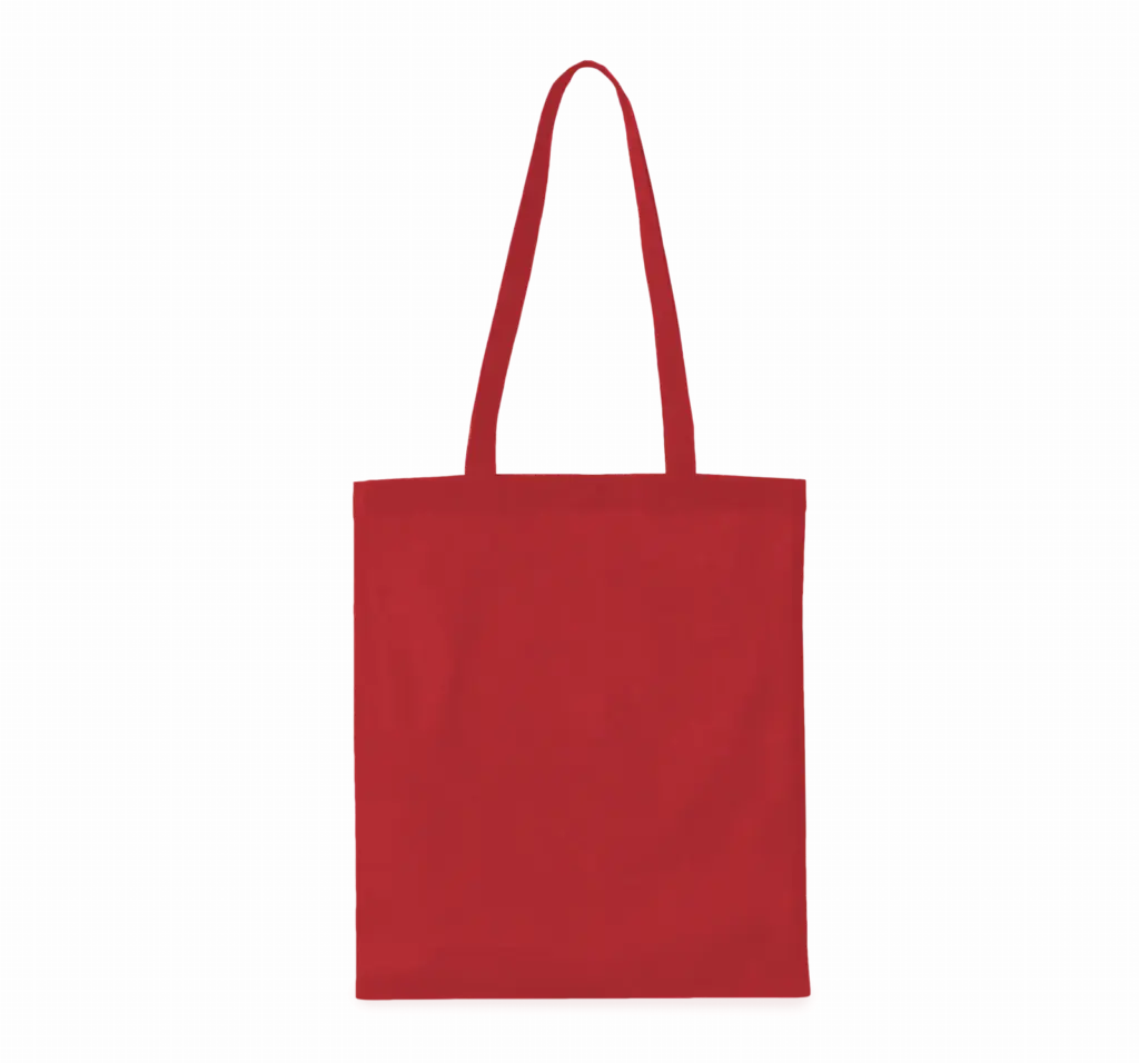 Shopper van biologisch katoen, hibiscus red — productfoto 4