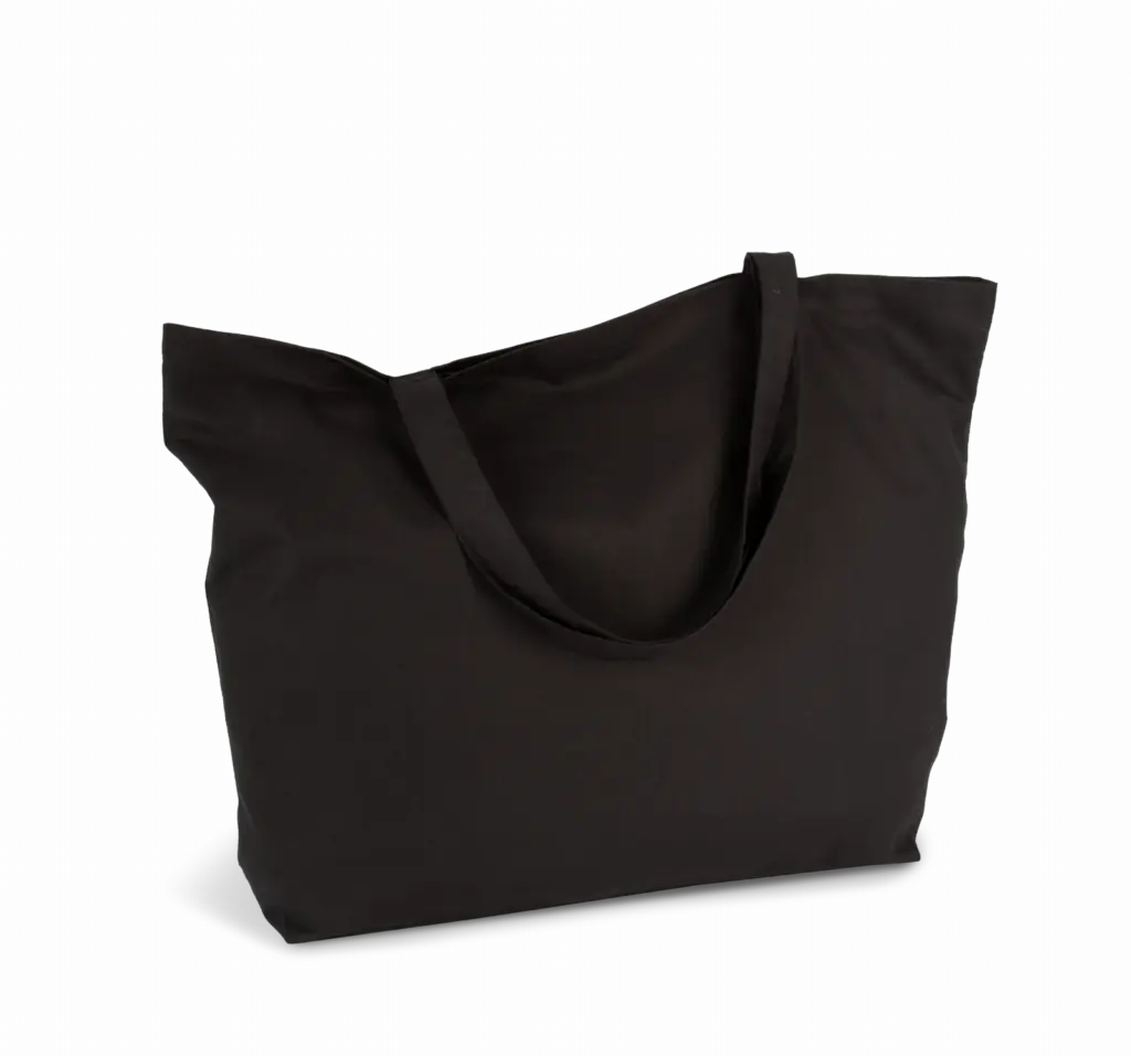 PS_KI0292-FS_BLACK - Katoenendraagtassen Extra grote shopper van katoen, black — productfoto 3