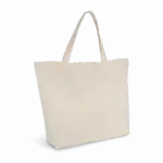 Extra grote shopper van katoen, natural — productfoto 4
