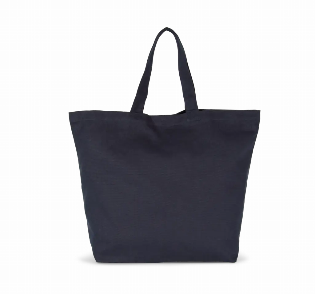 PS_KI0295_NAVYBLUE - Katoenendraagtassen Shoppers met ruimteplooi, verkrijgbaar in verschillende afmetingen, navy blue — productfoto 4