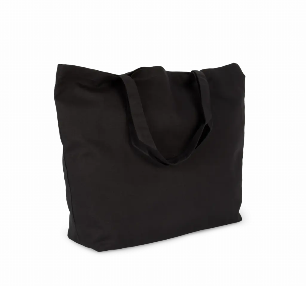 PS_KI0296-FS_BLACK - Katoenendraagtassen Extra grote shopper van katoen, black — productfoto 2