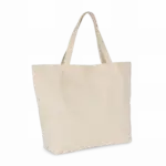 Extra grote shopper van katoen, natural — productfoto 3