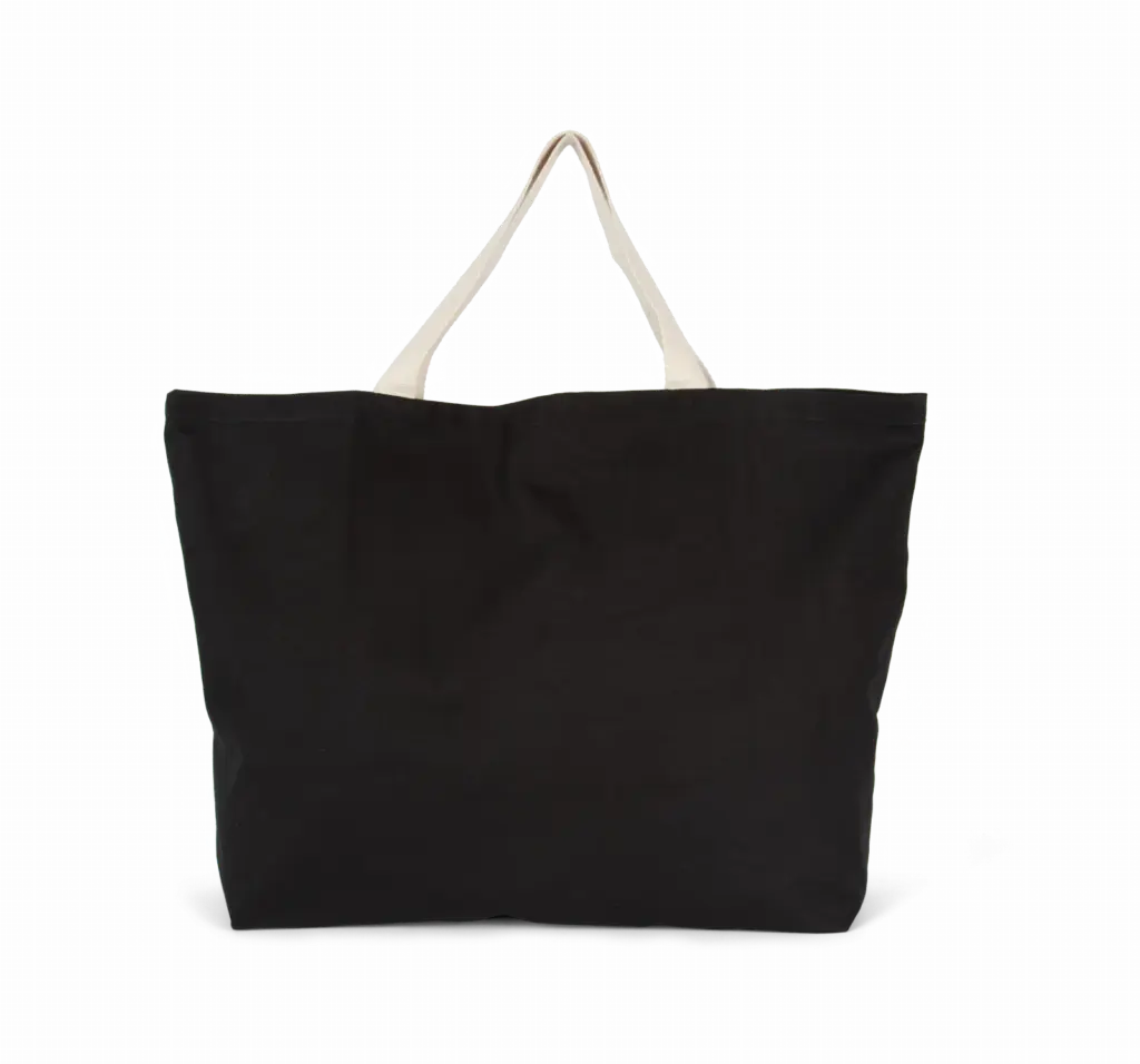 PS_KI0297_BLACK-NATURAL - Katoenendraagtassen XXL shopper, black / natural — productfoto 2