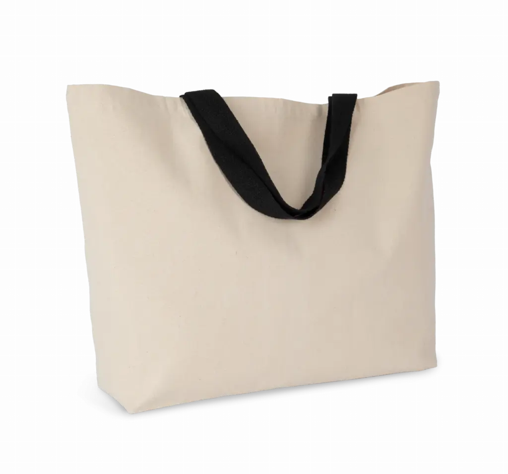 PS_KI0297-FS_NATURAL-BLACK - Katoenendraagtassen XXL shopper, natural / black — productfoto 3