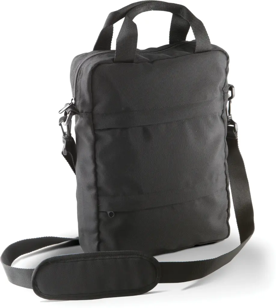PS_KI0303_BLACK - Hidalgo-werbeartikel Verticale messenger tas, black — productfoto 2